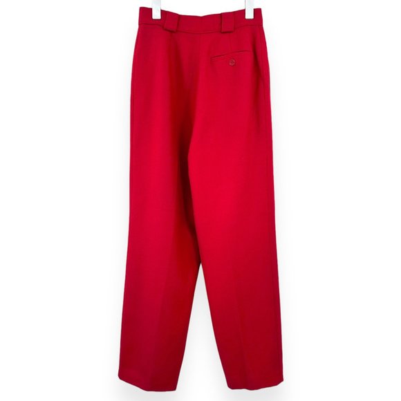 Vintage Collectible Gold By Giorgio Sant Angelo Red Wide Leg Wool Pants sz 6 - Picture 2 of 5